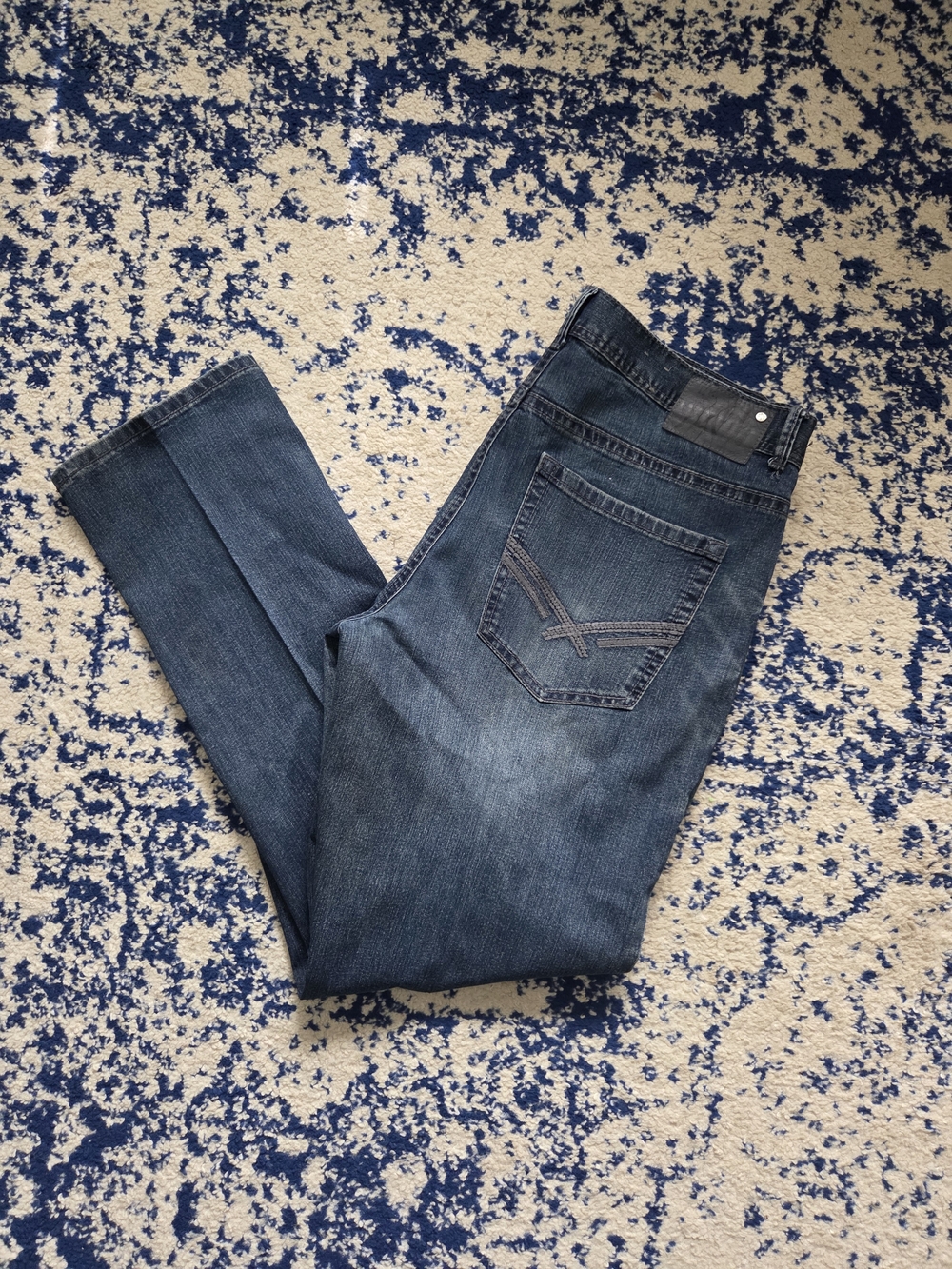 Men's Straight-Leg Jeans in Dark Blue Wash